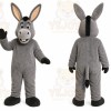 Gray Donkey Mascot Costume with Custom Logo