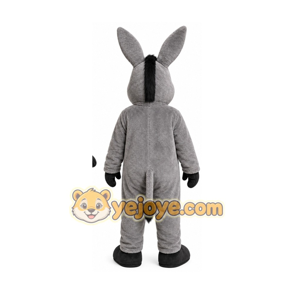 Gray Donkey Mascot Costume with Custom Logo Gray Donkey Mascot Costume with Custom Logo