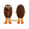 Brown Coffee Bean Mascot Costume with Custom Logo Brown Coffee Bean Mascot Costume with Custom Logo