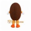 Brown Coffee Bean Mascot Costume with Custom Logo Brown Coffee Bean Mascot Costume with Custom Logo