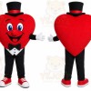 Red Heart Mascot Costume with Custom Logo