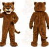 Brown Cougar Mascot Costume with Custom Logo