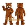 Brown Cougar Mascot Costume with Custom Logo
