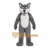 Gray Wolf Mascot Costume with Custom Logo Gray Wolf Mascot Costume with Custom Logo