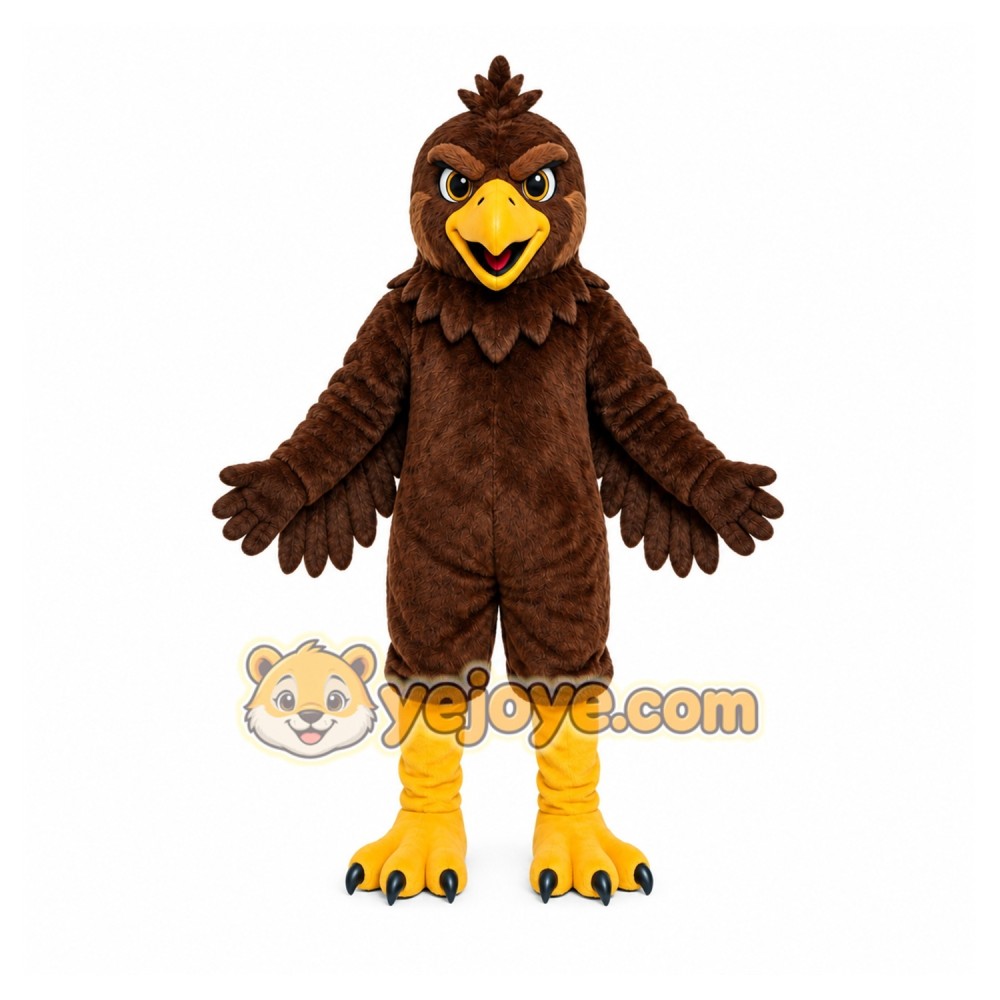 Brown Bird Mascot Costume with Custom Logo