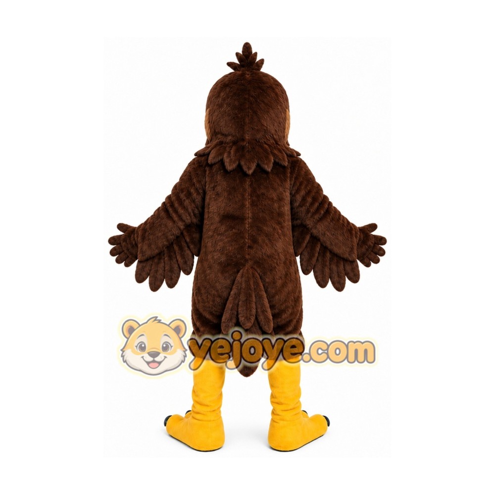Brown Bird Mascot Costume with Custom Logo