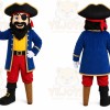 Blue Pirate Mascot Costume with Custom Logo
