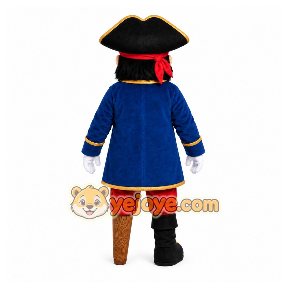 Blue Pirate Mascot Costume with Custom Logo Blue Pirate Mascot Costume with Custom Logo