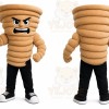 Tan Tornado Mascot Costume with Custom Logo