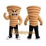 Tan Tornado Mascot Costume with Custom Logo