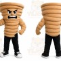 Tan Tornado Mascot Costume with Custom Logo