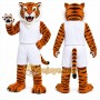 Orange Tiger Mascot Costume with Custom Logo
