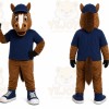 Brown Horse Mascot Costume with Custom Logo