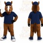 Brown Horse Mascot Costume with Custom Logo