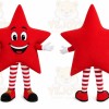 Red Star Mascot Costume with Custom Logo