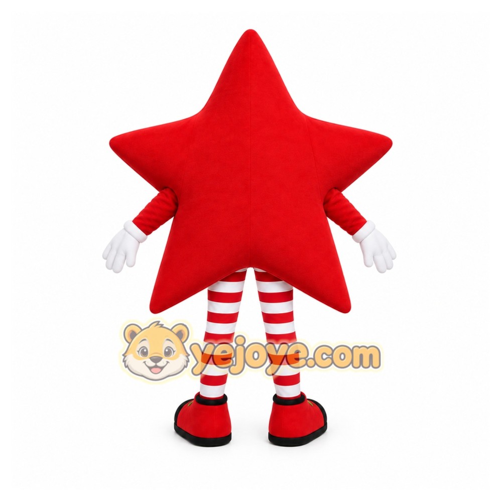 Red Star Mascot Costume with Custom Logo Red Star Mascot Costume with Custom Logo