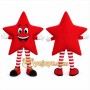 Red Star Mascot Costume with Custom Logo