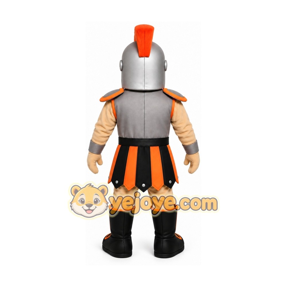 Gray Roman Warrior Mascot Costume with Custom Logo Gray Roman Warrior Mascot Costume with Custom Logo