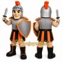 Gray Roman Warrior Mascot Costume with Custom Logo