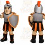 Gray Roman Warrior Mascot Costume with Custom Logo