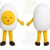 White Egg Mascot Costume with Custom Logo