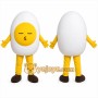 White Egg Mascot Costume with Custom Logo