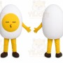 White Egg Mascot Costume with Custom Logo
