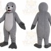Gray Seal Mascot Costume with Custom Logo