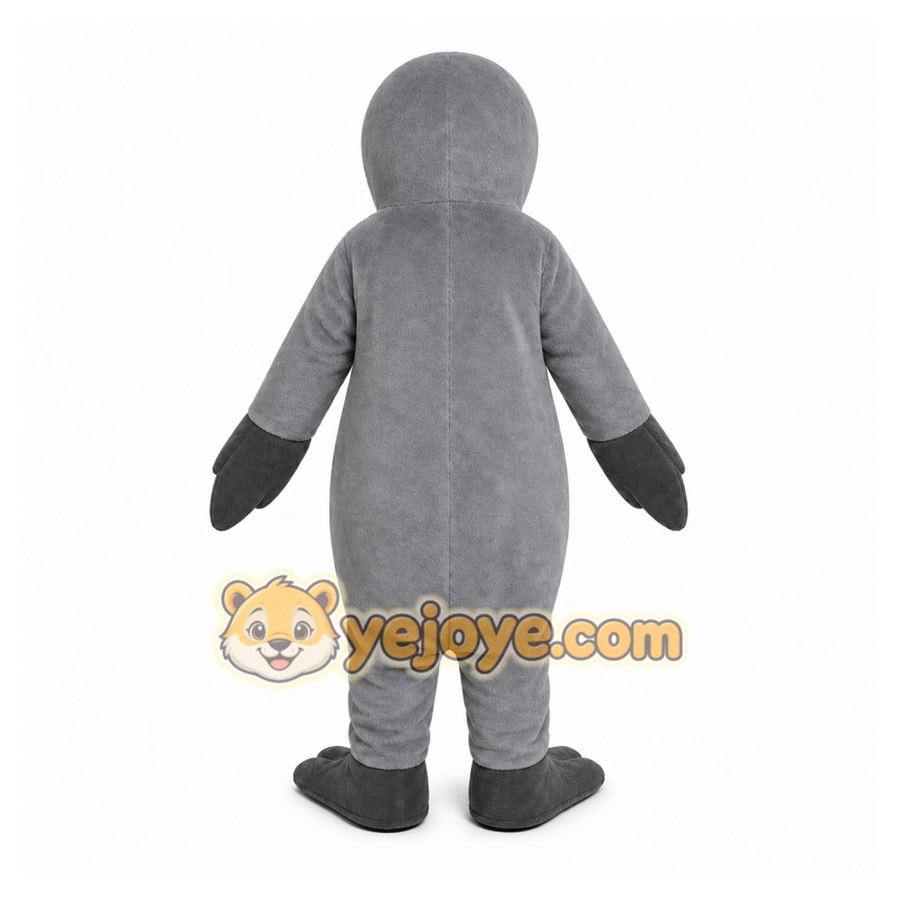 Gray Seal Mascot Costume with Custom Logo Gray Seal Mascot Costume with Custom Logo