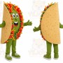 Green Taco Mascot Costume with Custom Logo