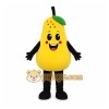 Yellow Pear Mascot Costume with Custom Logo