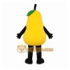 Yellow Pear Mascot Costume with Custom Logo