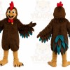 Brown Chicken Mascot Costume with Custom Logo