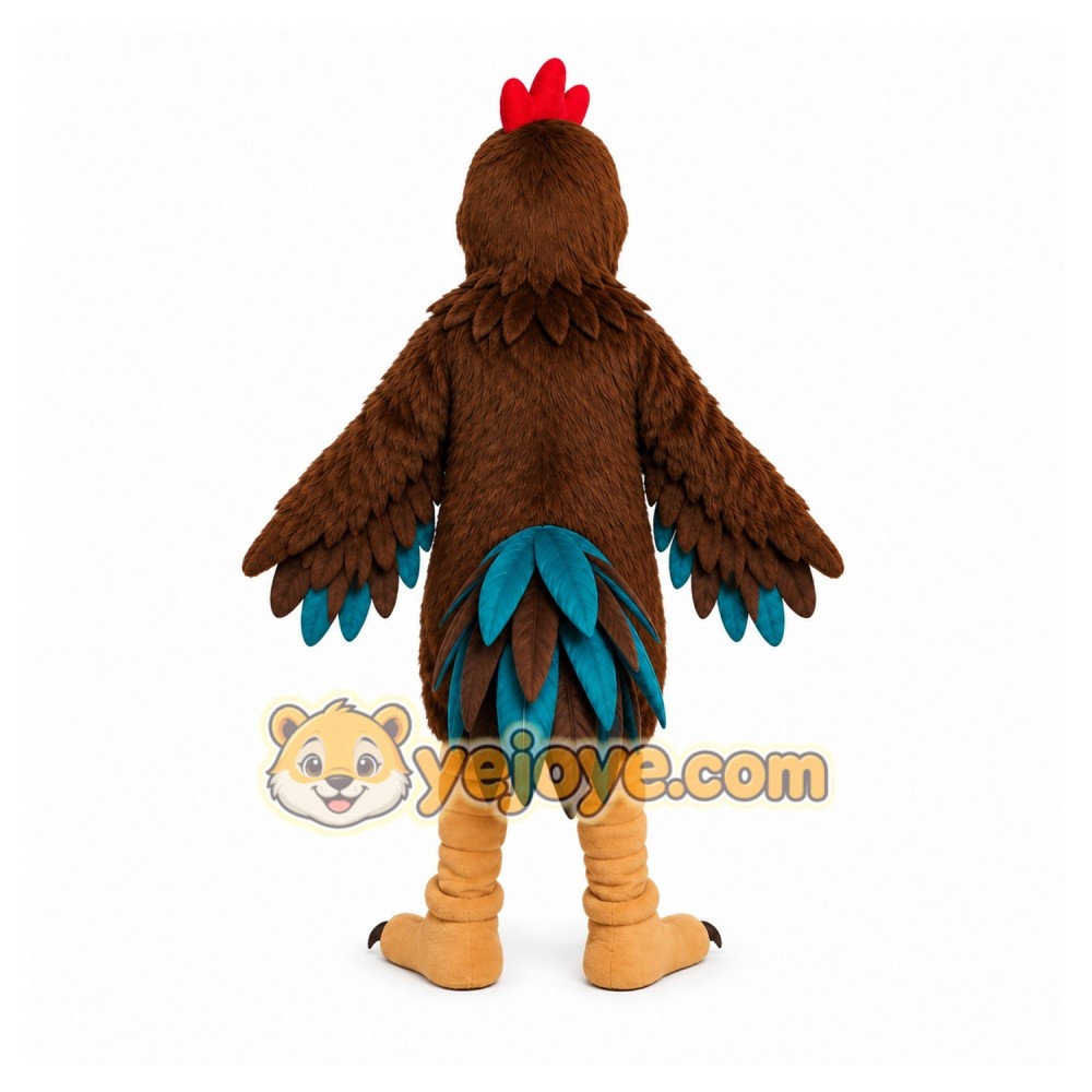 Brown Chicken Mascot Costume with Custom Logo Brown Chicken Mascot Costume with Custom Logo