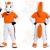 White Horse Mascot Costume with Custom Logo