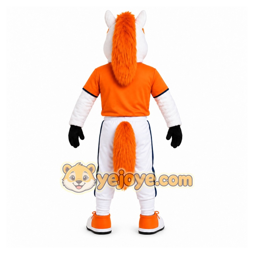 White Horse Mascot Costume with Custom Logo White Horse Mascot Costume with Custom Logo