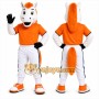 White Horse Mascot Costume with Custom Logo