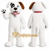 White Dog Mascot Costume with Custom Logo White Dog Mascot Costume with Custom Logo