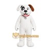 White Dog Mascot Costume with Custom Logo White Dog Mascot Costume with Custom Logo