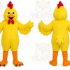 Yellow Chicken Mascot Costume with Custom Logo