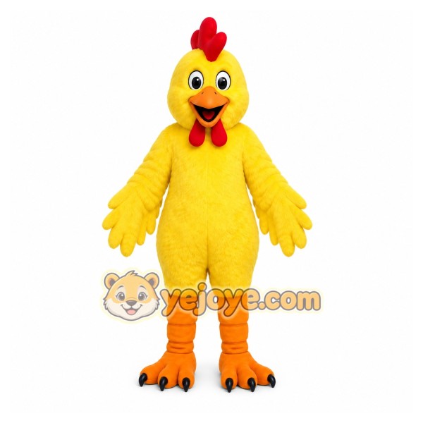 Yellow Chicken Mascot Costume with Custom Logo Yellow Chicken Mascot Costume with Custom Logo