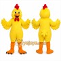 Yellow Chicken Mascot Costume with Custom Logo