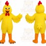 Yellow Chicken Mascot Costume with Custom Logo
