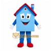 Blue House Mascot Costume with Custom Logo Blue House Mascot Costume with Custom Logo