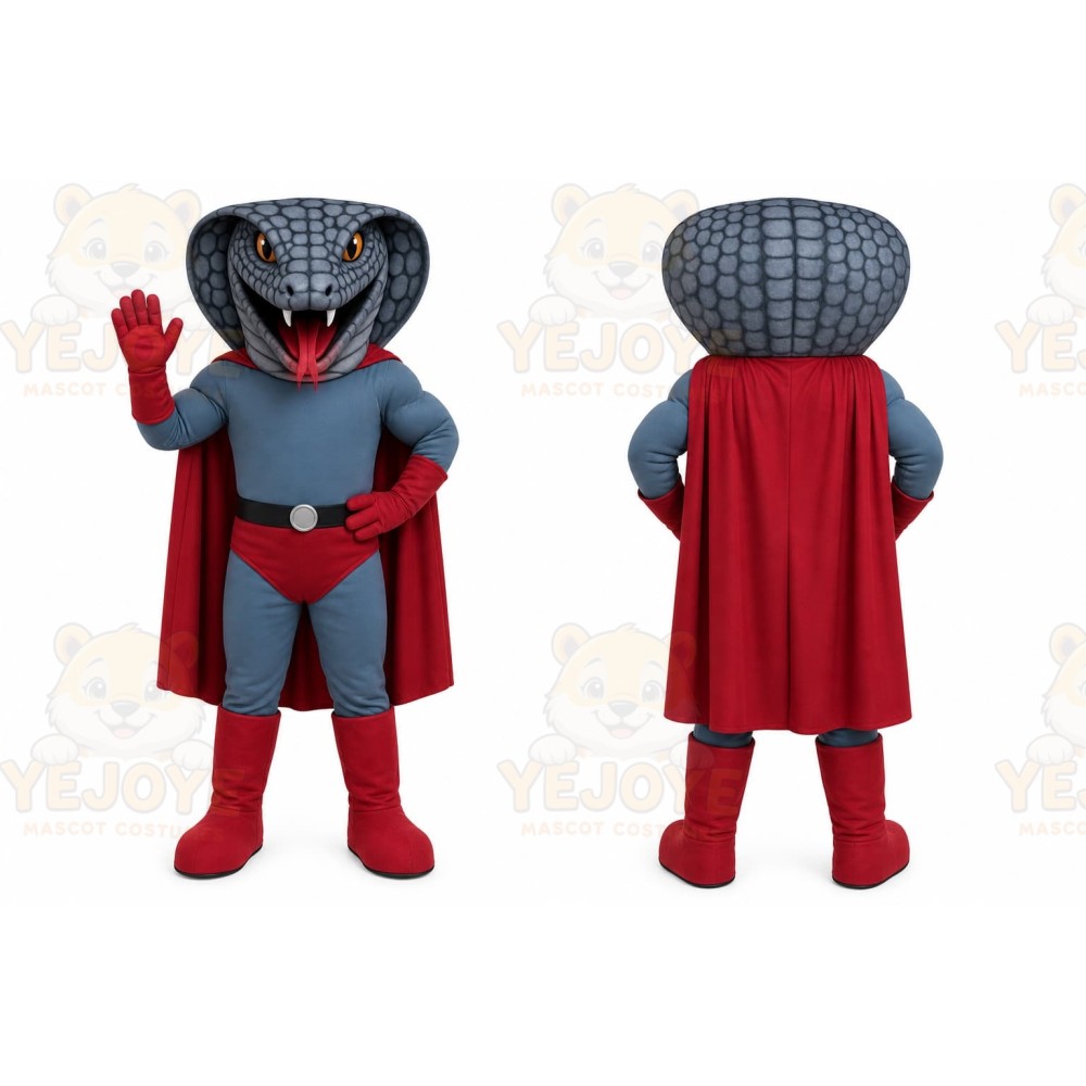 Gray Snake Mascot Costume with Custom Logo