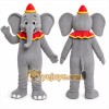 Gray Elephant Mascot Costume with Custom Logo Gray Elephant Mascot Costume with Custom Logo
