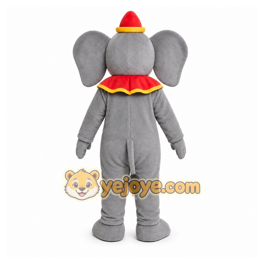 Gray Elephant Mascot Costume with Custom Logo Gray Elephant Mascot Costume with Custom Logo