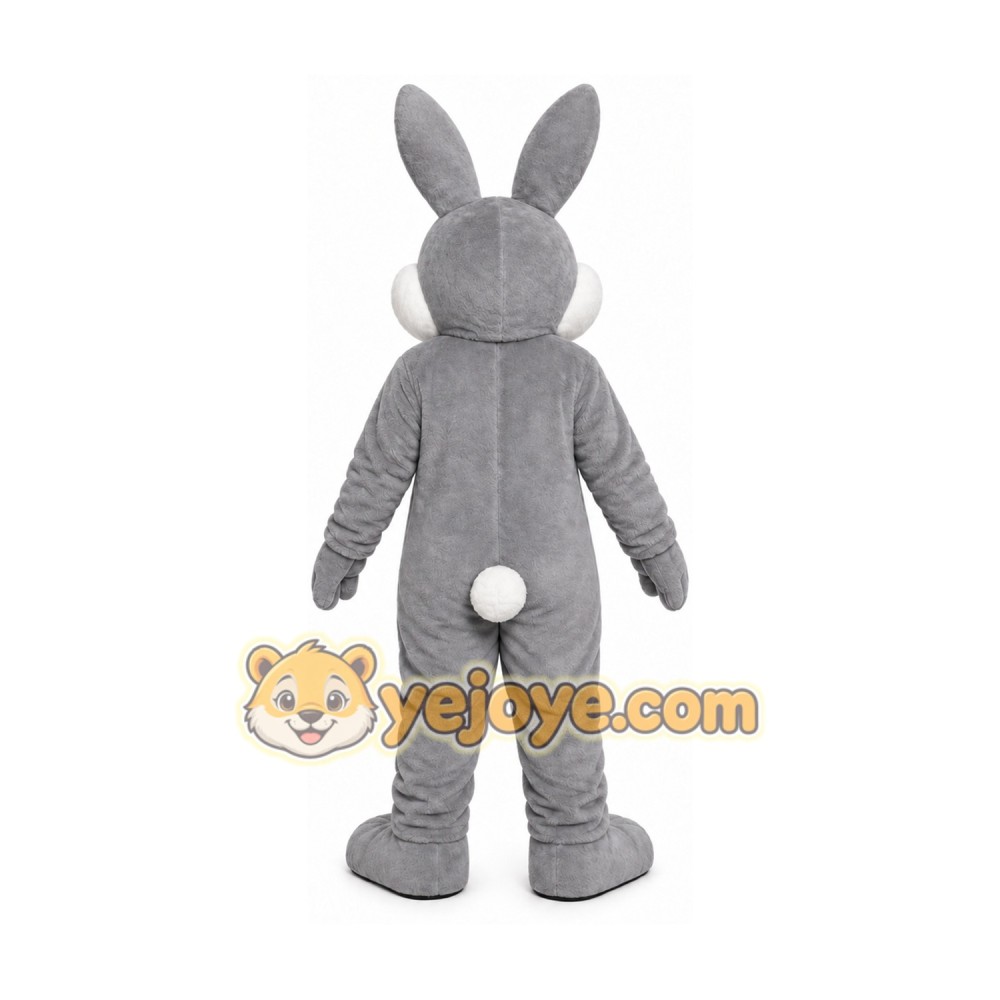 Gray Rabbit Mascot Costume with Custom Logo Gray Rabbit Mascot Costume with Custom Logo