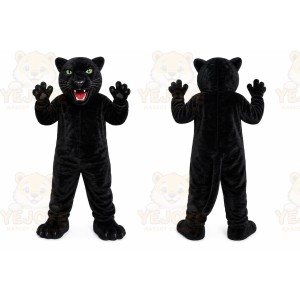Black Panther Mascot Costume with Custom Logo