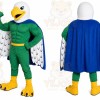 Green Eagle Mascot Costume with Custom Logo